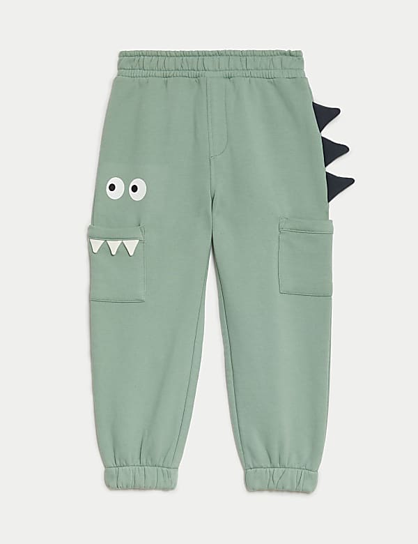 Katoenrijke joggingbroek met monstermotief en stekels (2-8 jaar) - BE