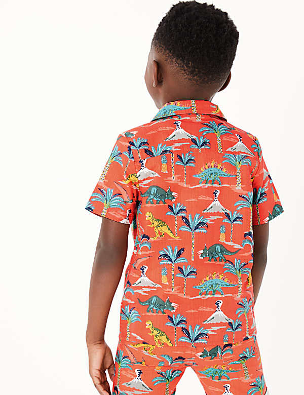 Pure Cotton Dinosaur Print Shirt (2-7 Yrs)