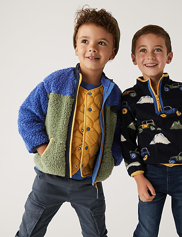 Borg Colour Block Jacket (2-7 Yrs)