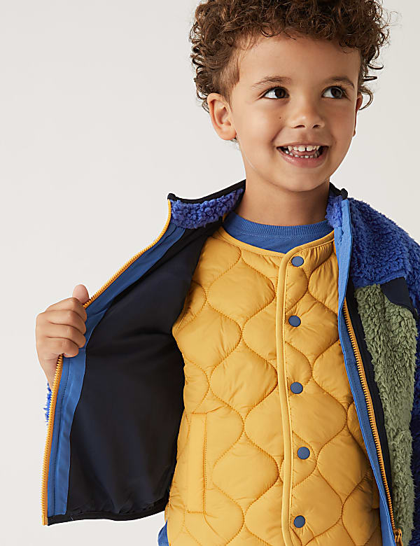 Borg Colour Block Jacket (2-7 Yrs)