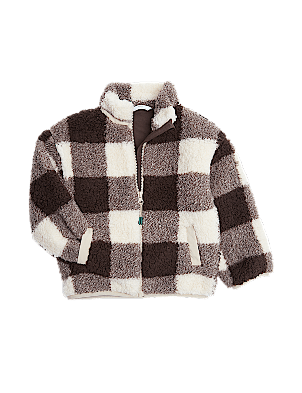 Borg Checked Fleece Lined Jacket (2-8 Yrs)
