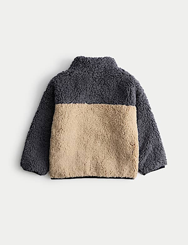 ז'קט קולור בלוק צמרירי עם רוכסן מלא (8-2 שנים) - IL