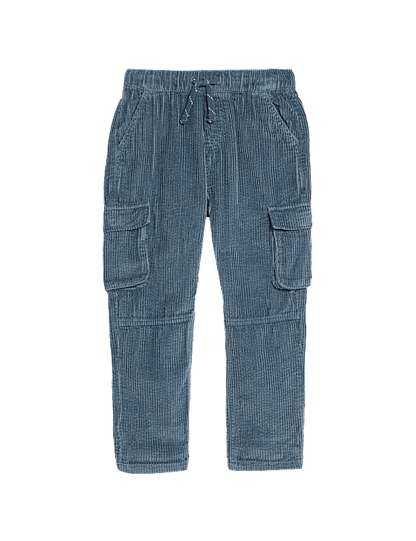 Pure Cotton Cord Cargo Trousers (2-8 Yrs)