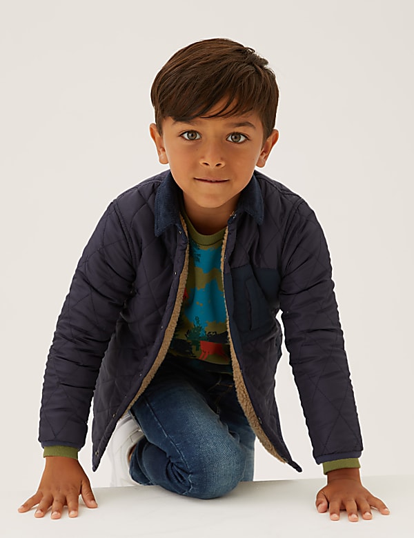 Borg Quilted Reversible Jacket (2-7 Yrs)