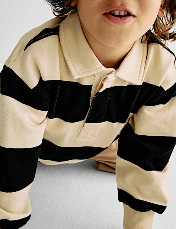 Pure Cotton Collared Rugby Sweatshirt (2-8 Yrs) - GR