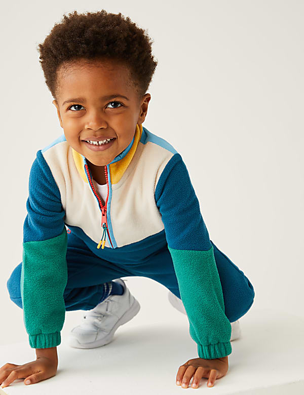 Colour Block Fleece Top (2-7 Yrs) - GR