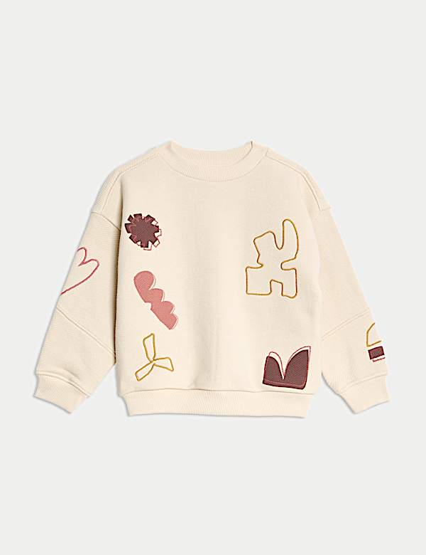 Cotton Rich Embroidered Sweatshirt (2-8 Yrs) - LU