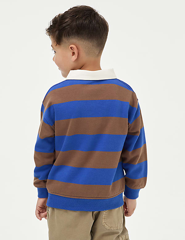 Cotton Rich Striped Rugby Sweatshirt (2-8 Yrs) - GR