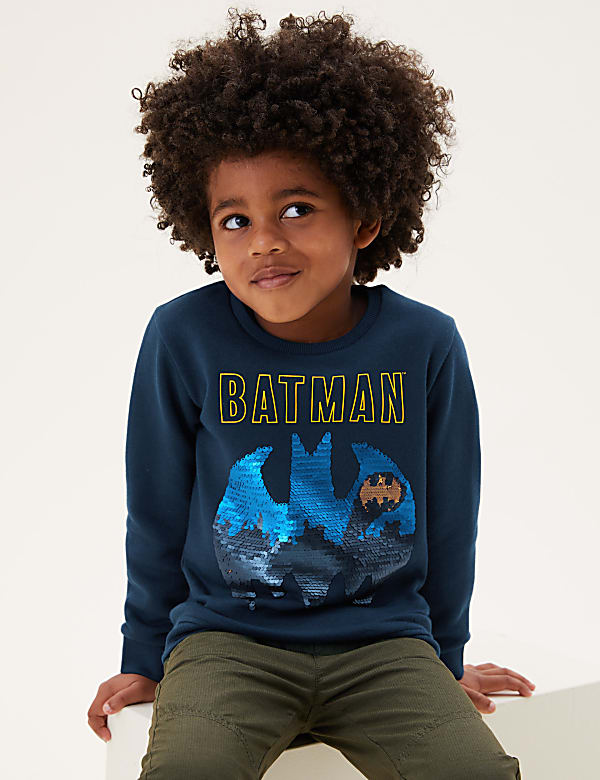 Cotton Rich Batman™ Reversible Sequin Sweatshirt (2-7 Yrs)