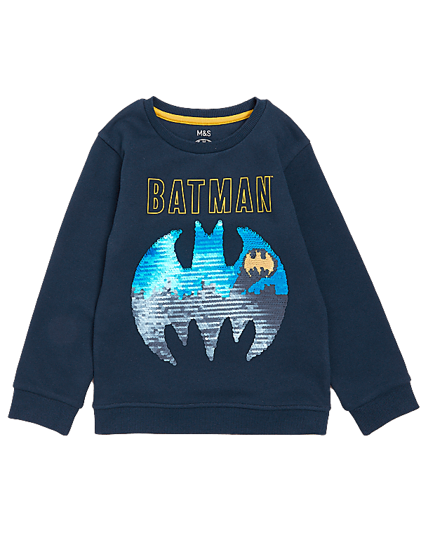 Cotton Rich Batman™ Reversible Sequin Sweatshirt (2-7 Yrs)