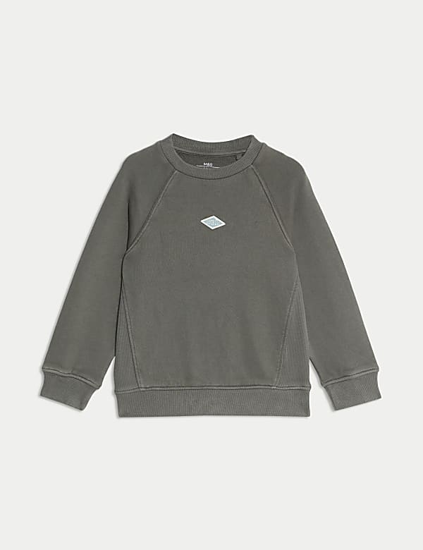 Pure Cotton Slogan Sweatshirt (2-8 Yrs) - CZ