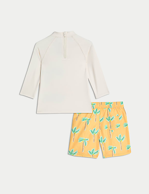 2pc Palm Print Swim Set (2-8 Yrs)