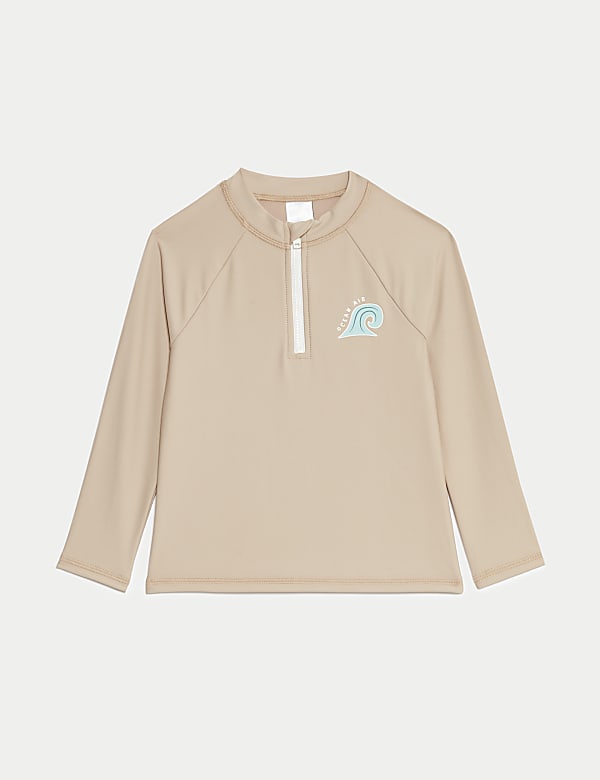 T-shirt de bain &agrave; manches longues avec texte &laquo; Sun Sea Surf &raquo; (du 2 au 8 ans) - FR