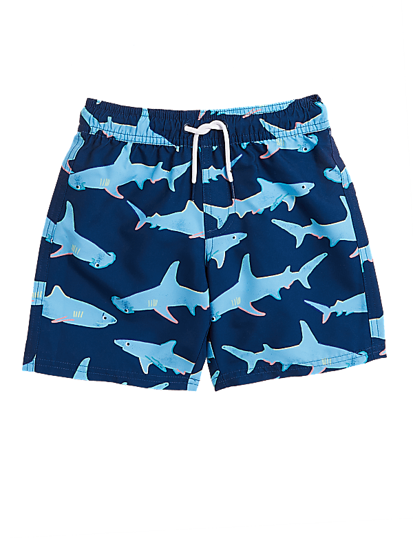 Shark Print Swim Shorts (2-7 Yrs)