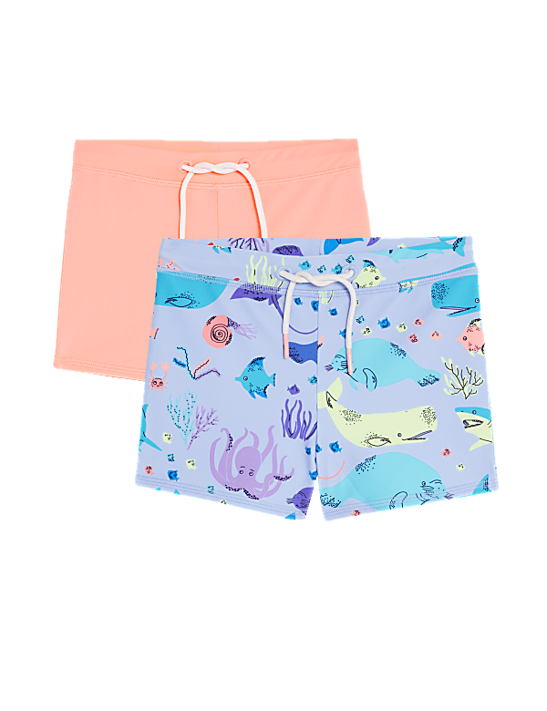 2pk Sea Creatures Swim Trunks