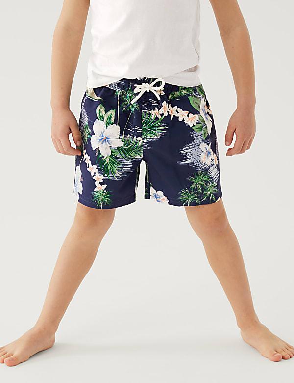 Hawaiian Print Swim Shorts (2-8 Yrs)