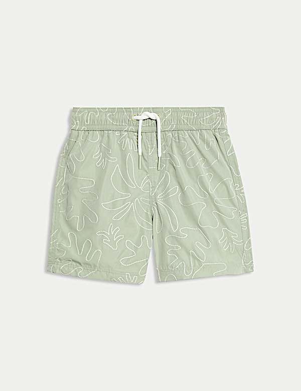 Embroidered Leaf Swim Shorts (2-8 Yrs) - JP