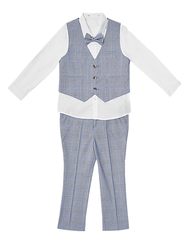 4 Piece Checked Suit Outfit