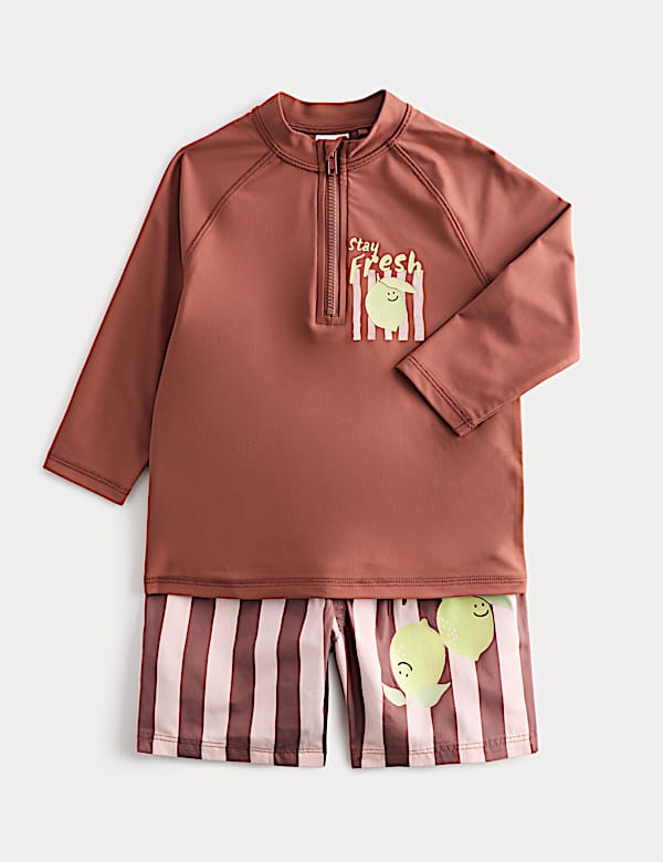 2 Piece Stay Fresh Graphic Swim Suit (2-8 Yrs)