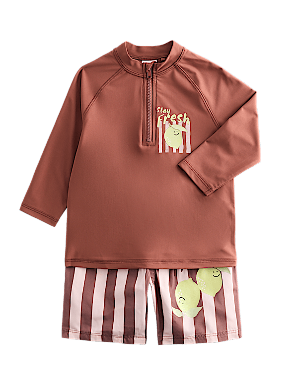 2 Piece Stay Fresh Graphic Swim Suit (2-8 Yrs)