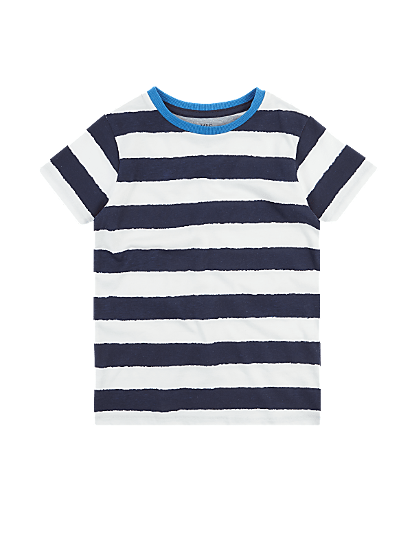Pure Cotton Striped T-Shirt (2-7 Yrs)