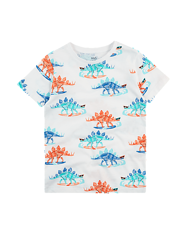 Cotton Dinosaur Print T-Shirt (2-7 Yrs)