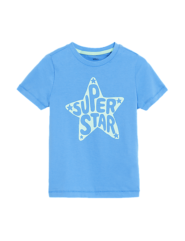 Pure Cotton Super Star Slogan T-Shirt