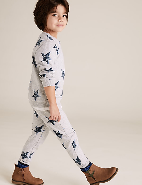 Cotton Star Print Joggers (2-7 Yrs)