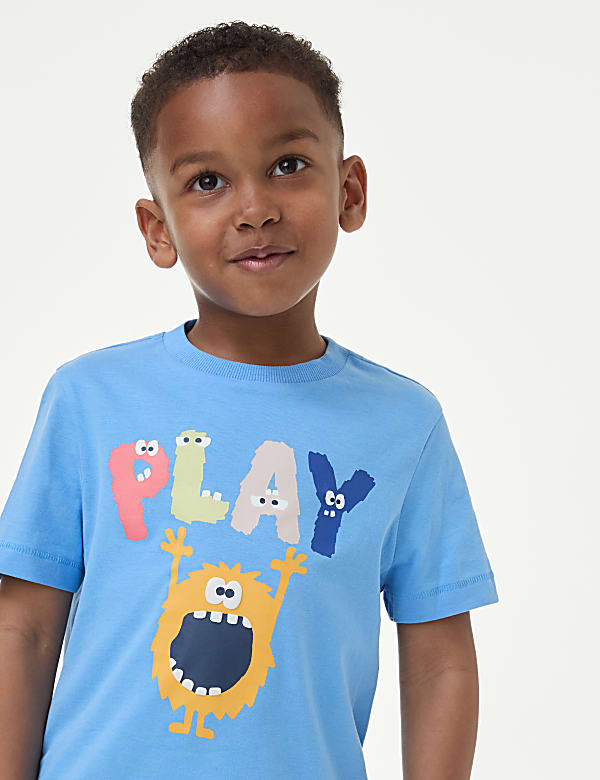 Pure Cotton Monster T-Shirt (2-8 Yrs) - GR