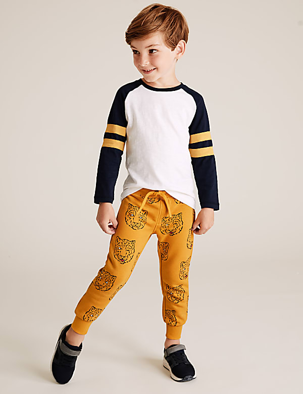 Regular Cotton Rich Tiger Face Joggers (2-7 Yrs)