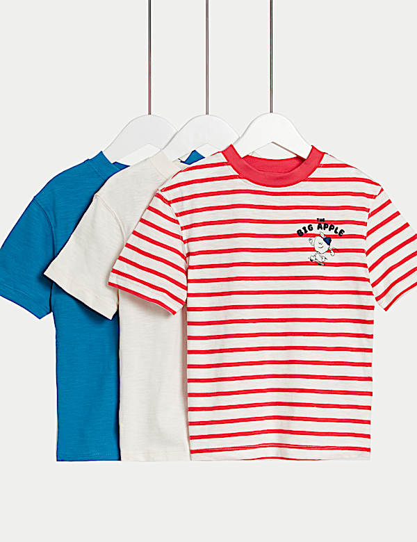 3pk Cotton Rich Apple T-Shirts (2-8 Yrs)