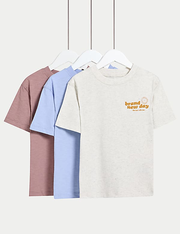 3pk Pure Cotton T-Shirts (2-8 Yrs) - GR
