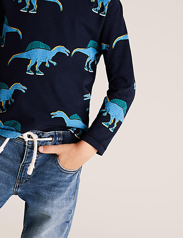 Cotton Dinosaur Print Top (2-7 Yrs)