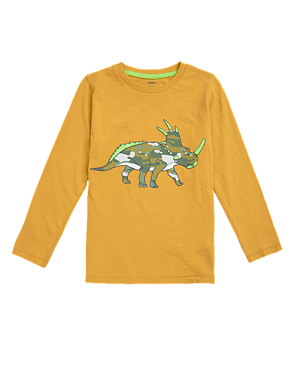 Cotton Camouflage Triceratops Top