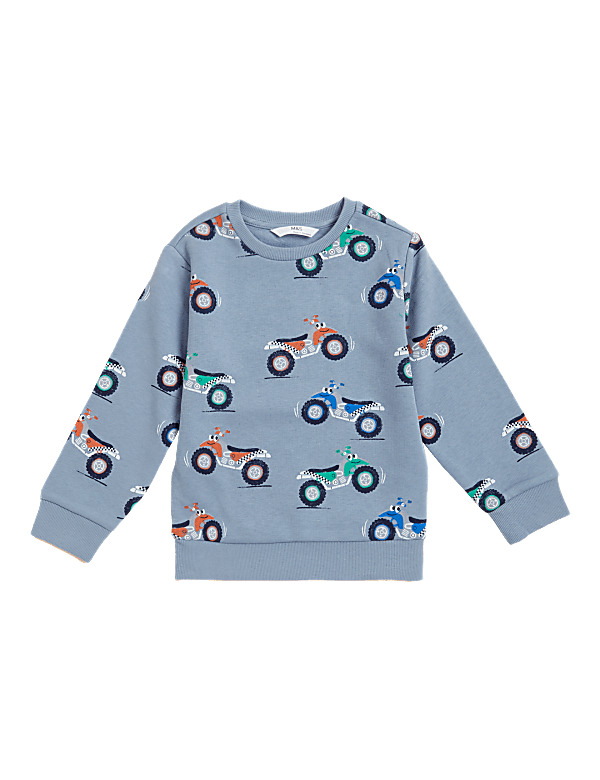 Cotton Rich Quad Bike Print Sweatshirt (2 - 7 Yrs)