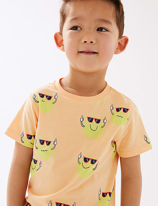 Pure Cotton Sun Print T-Shirt (2-7 Yrs)