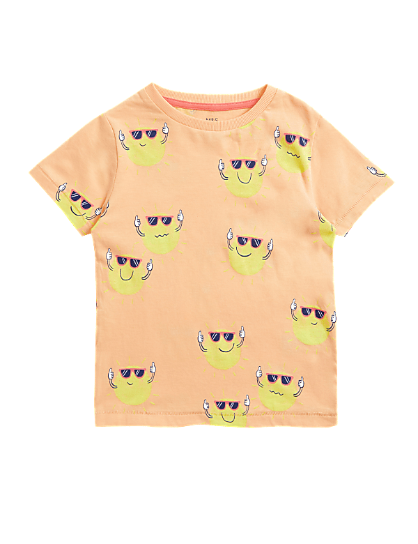 Pure Cotton Sun Print T-Shirt (2-7 Yrs)
