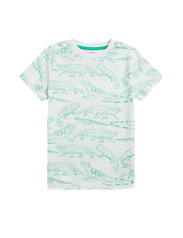 Pure Cotton Reptile Print T-Shirt