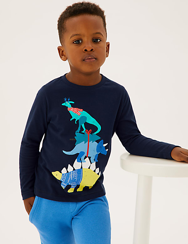 Pure Cotton Dinosaur Top (2-7 Yrs)