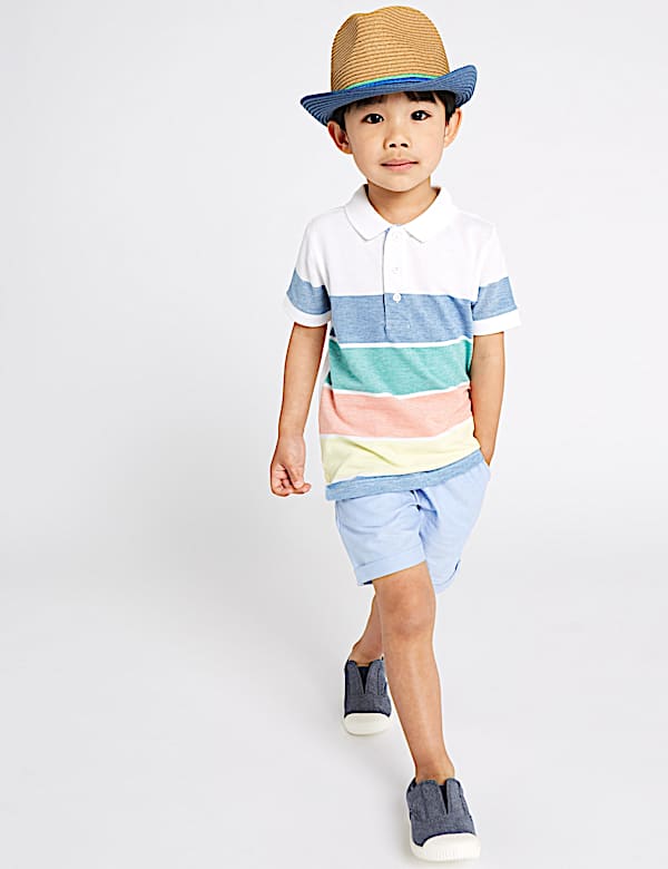 2 Piece Pure Cotton Polo Shirt with Shorts Outfit (3 Months - 7 Years)
