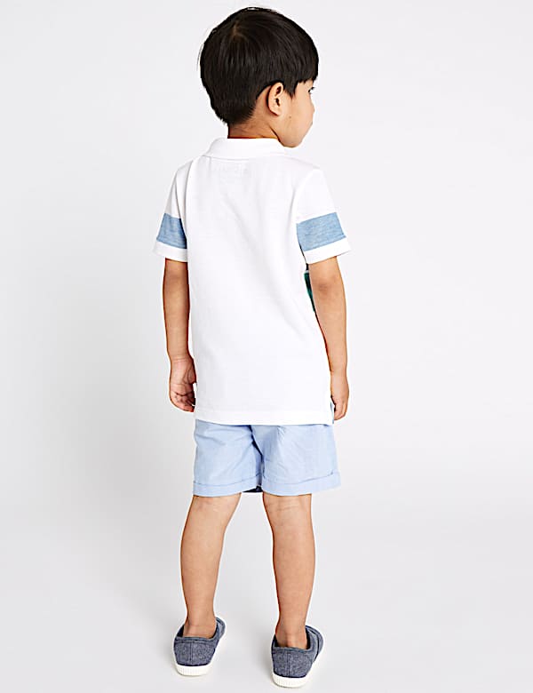 2 Piece Pure Cotton Polo Shirt with Shorts Outfit (3 Months - 7 Years)