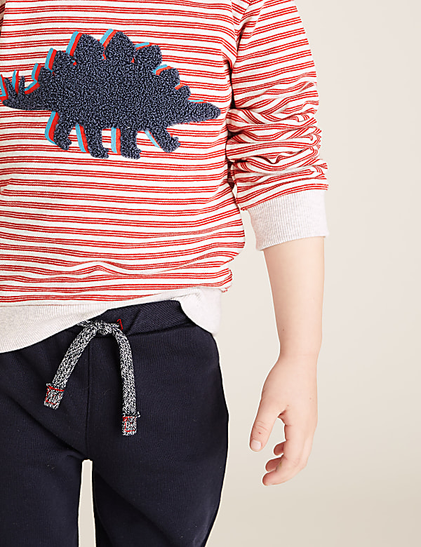 2 Piece Cotton Striped Dinosaur Outfit