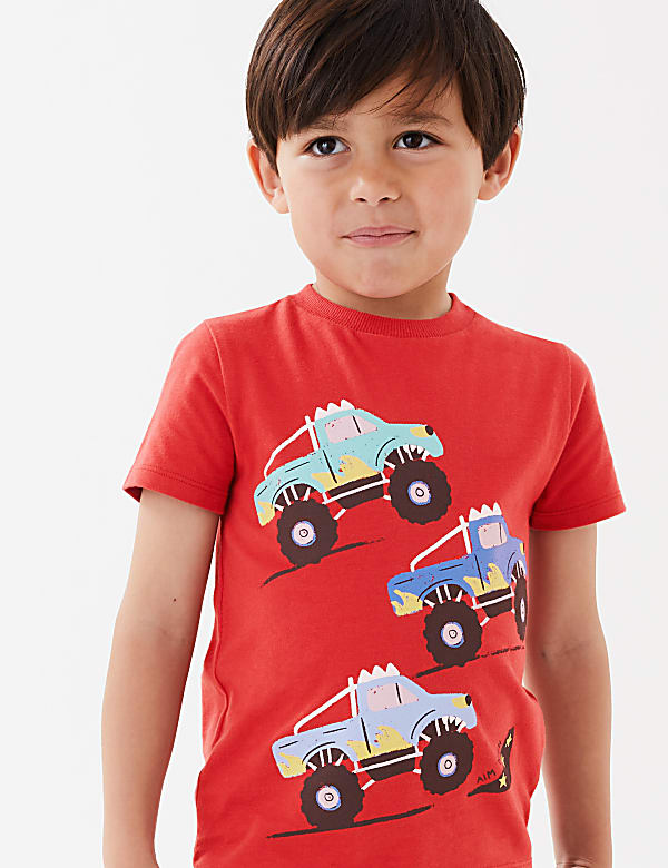 Pure Cotton Monster Truck T-Shirt (2-7 Yrs)