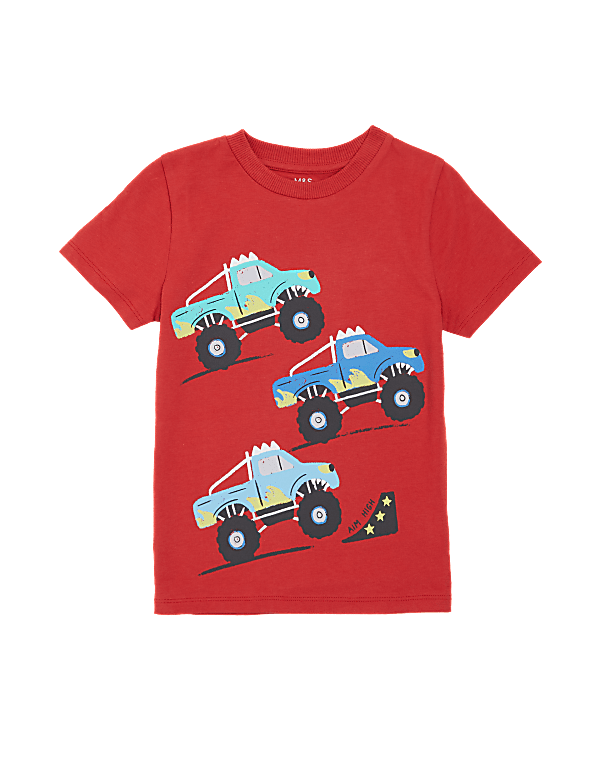 Pure Cotton Monster Truck T-Shirt (2-7 Yrs)
