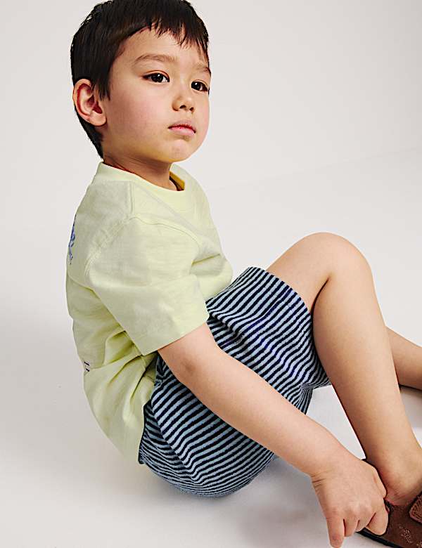 Ensemble 2 pi&egrave;ces t-shirt et short 100 % coton (du 2 au 8 ans) - BE