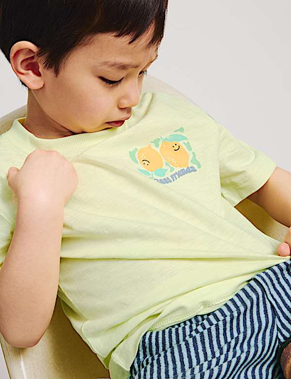 Ensemble 2 pi&egrave;ces t-shirt et short 100 % coton (du 2 au 8 ans) - BE