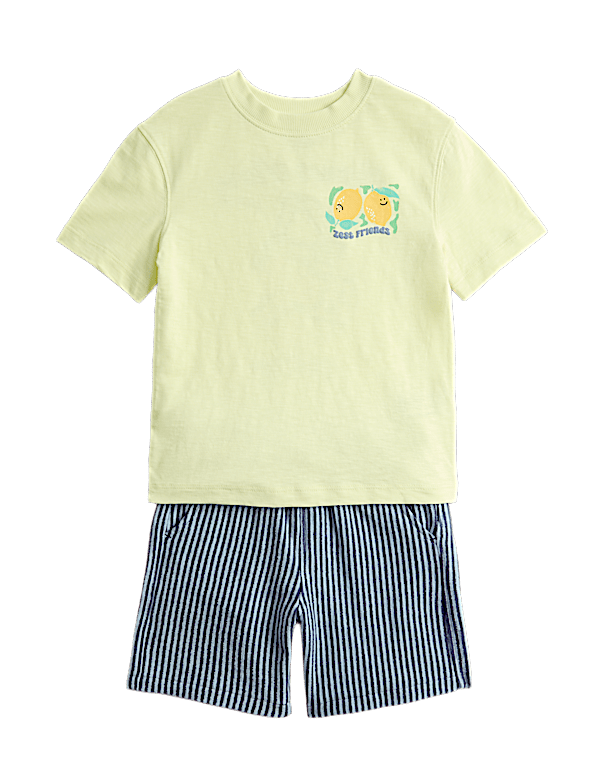2pc Pure Cotton T-Shirt And Shorts Outfit (2-8 Yrs)