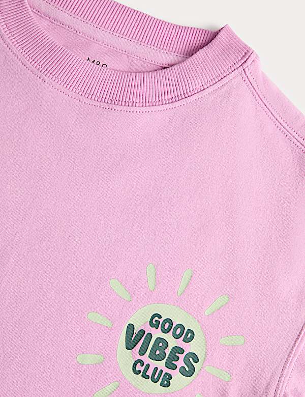 2 Piece Pure Cotton Graphic Top & Bottom Outfit (2-8 Yrs) - CA