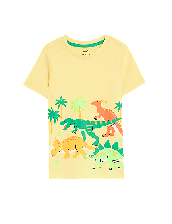 Pure Cotton Dinosaur Print T-Shirt