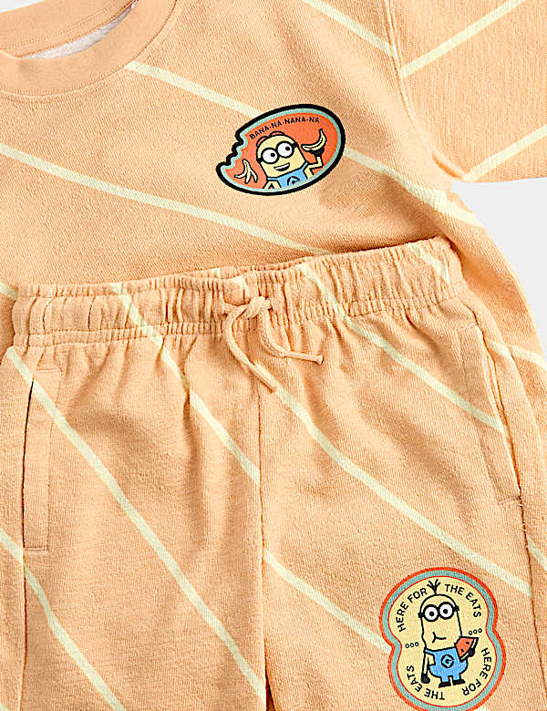 2 Piece Pure Cotton Minions&trade; Striped Outfit (2-8 Yrs)